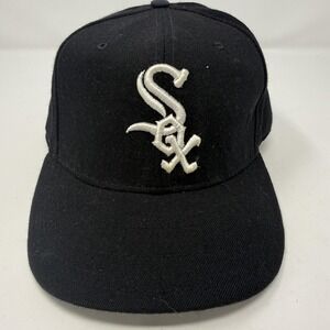 Vintage Chicago White Sox Hat Cap Fitted Mens 7 1/4 Black MLB Baseball New Era